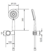 COPENHAGEN Chrome Hand Shower With Bracket
